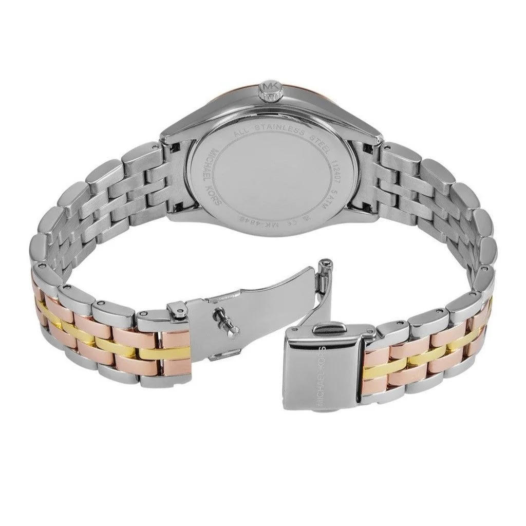 Michael Kors Mini Harlowe Pavé Tri-Tone Watch (MK4846) - View 3