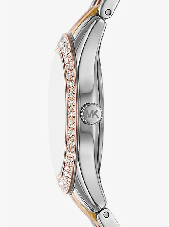 Michael Kors Mini Harlowe Pavé Tri-Tone Watch (MK4846) - View 4