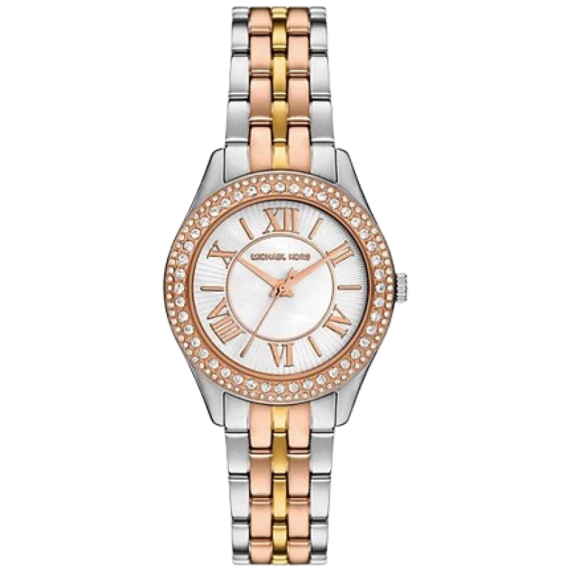 Michael Kors Mini Harlowe Pavé Tri-Tone Watch (MK4846)